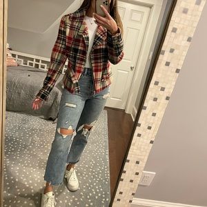 Express plaid biker jacket size M